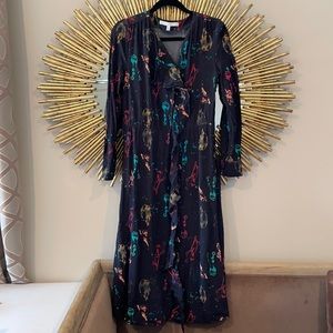 & Other Stories Black Paint Splatter Maxi Dress